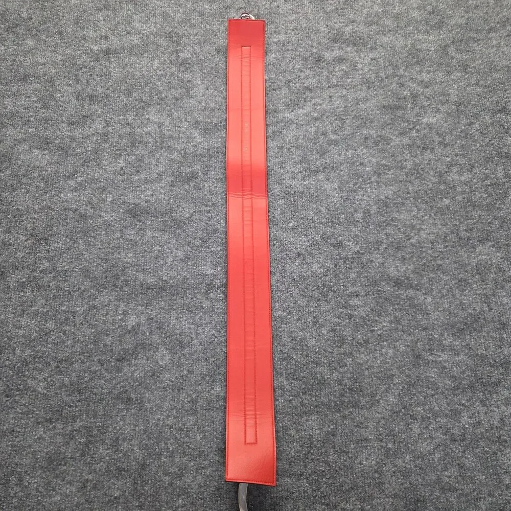 Belt Womens Size 10 Red White Colorblock Wide Waist Faux Leather Buckle Retro